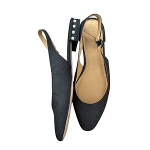 J. Crew Black Slingback Flats